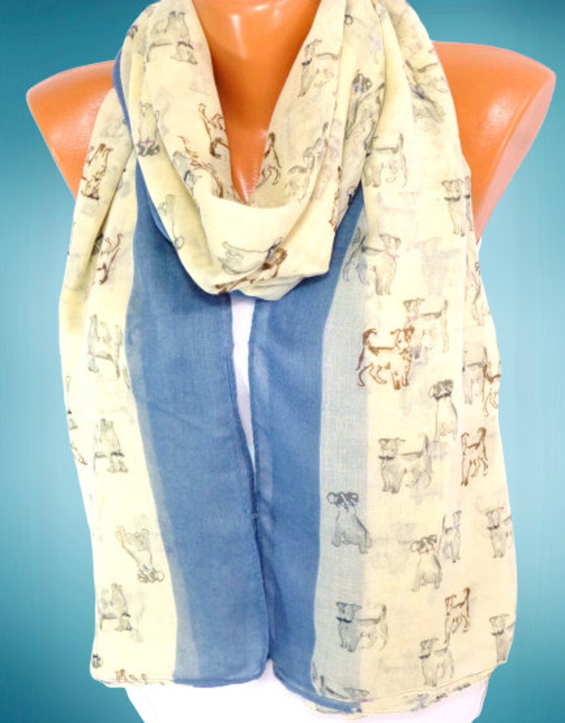 Scarf Shawl Wrap Dog Scarf Dog Printed Scarves Shawl With Etsy