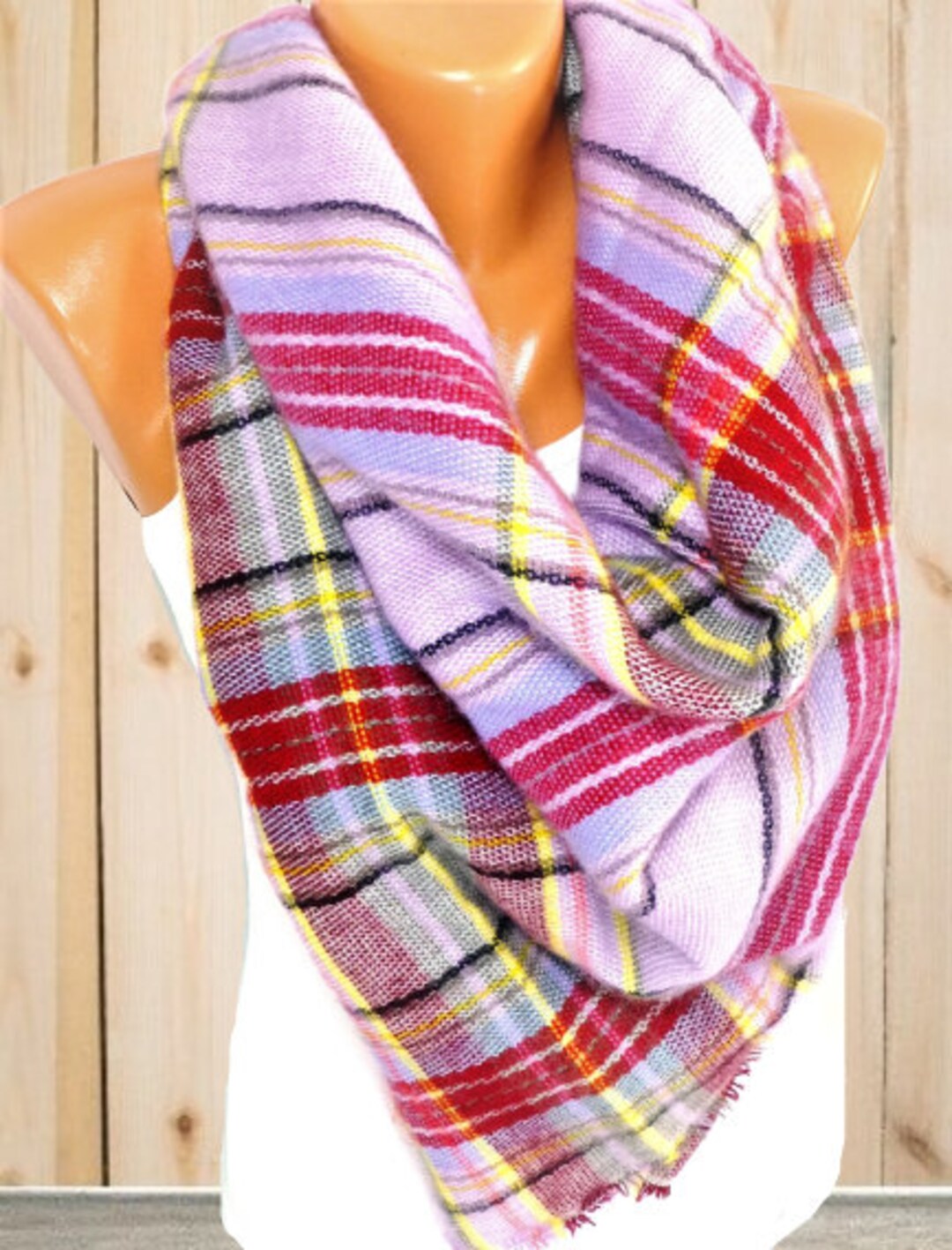 Blanket Scarf Plaid Wool Blanket Scarf Winter Scarf Blanket Etsy