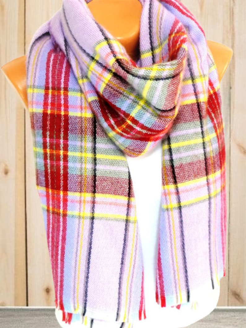 Blanket Scarf Plaid Wool Blanket Scarf Winter Scarf Blanket Etsy
