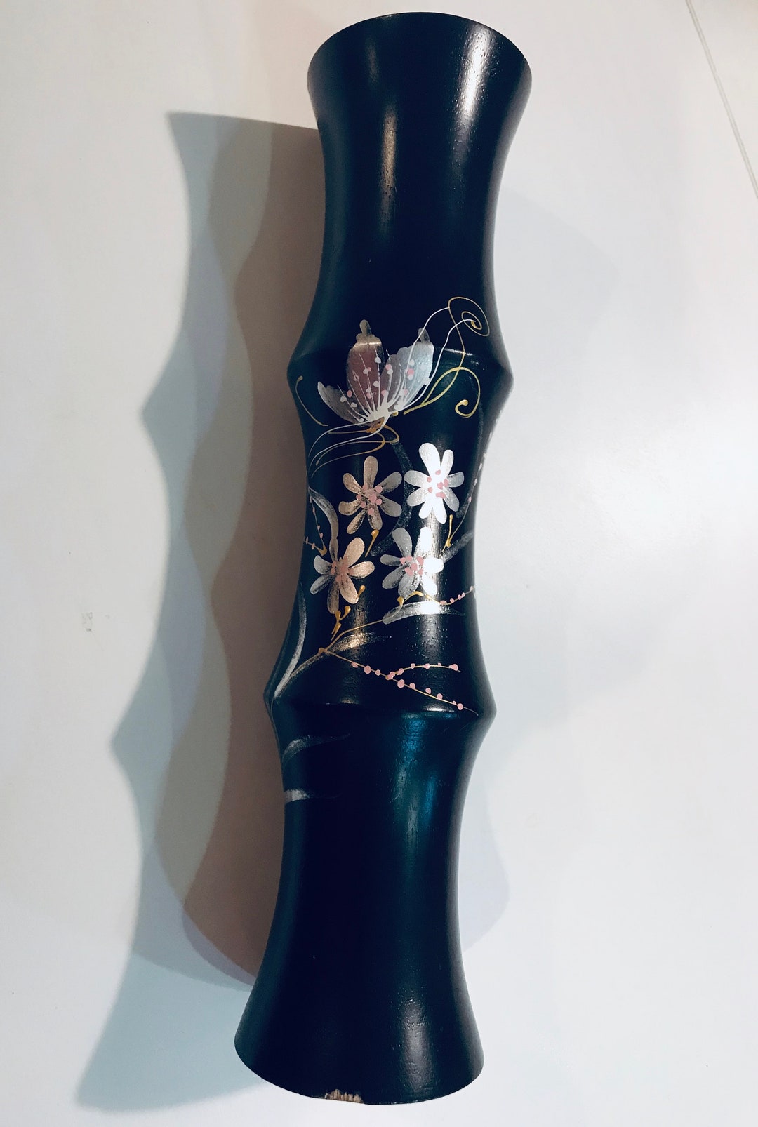 Japanese Wood Vase Made in Japan 30cm Height 23cm Diameter Etsy