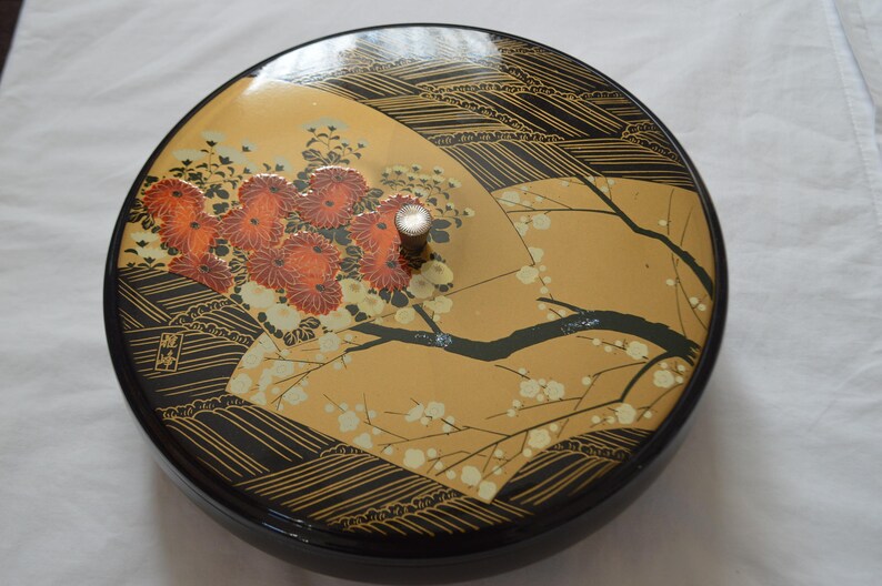 Vintage Japanese Lacquer Serving Tray With Cover Made in Etsy