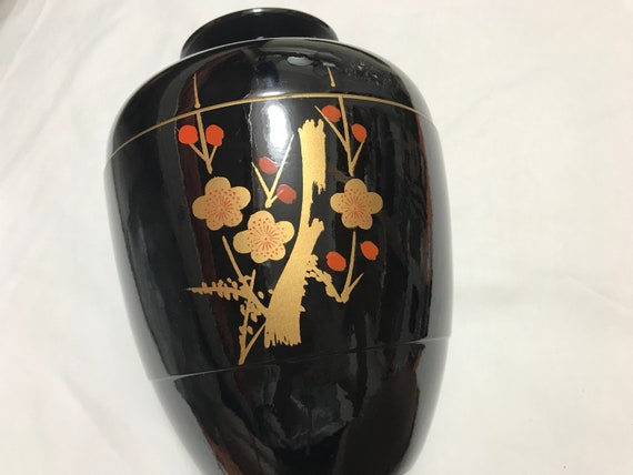 Japanese Vintage Lacquer Sakura Vase - image 3