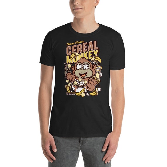 Cereal Monkey Graphic Tee Great Gift 