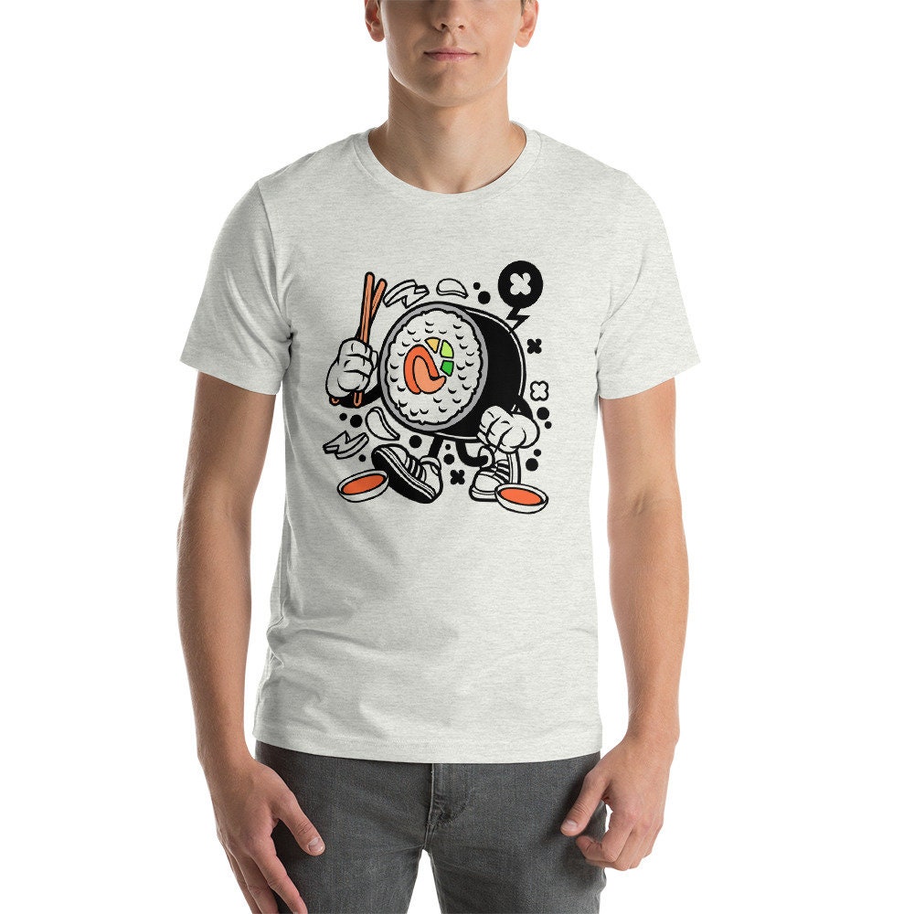 Sushi Roll Cartoon Dude Funny T-shirt Graphic Tee Great Gift Idea - Etsy