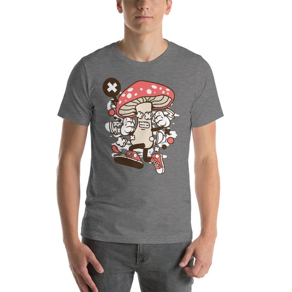 Crazy Mushroom Dude Cartoon Shirt Running Mushroom Guy - Etsy