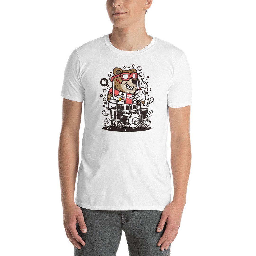 Rocking Drummer Bear Short-sleeve Unisex T-shirt - Etsy