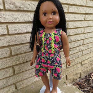 18 Inch Doll Romper: Watermelon Print Summer Outfit
