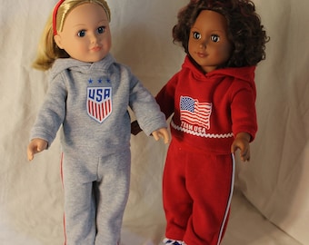 Custom Hoodie Outfit fits 18 in dolls like American Girl/Boy, Our Generation, My Life. NFL Football Hoodies for your favorite team.