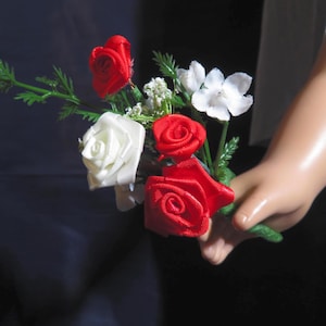 Mini Silk Flower Bouquet for 18 Inch Dolls: American Girl Doll Wedding Accessory
