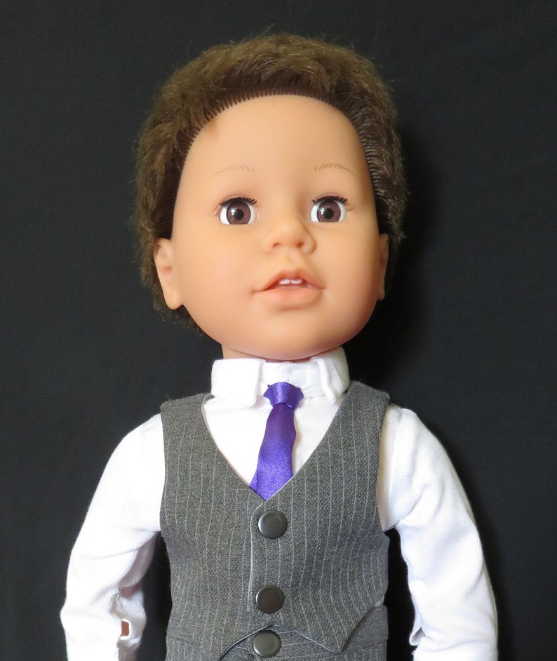 Boy Doll Clothes Formal Business Suit Outfit Fits American Boy Dolls, My Pal, My Life, Our Generation 18 in dolls. Made w/ upcycled pants. image 9