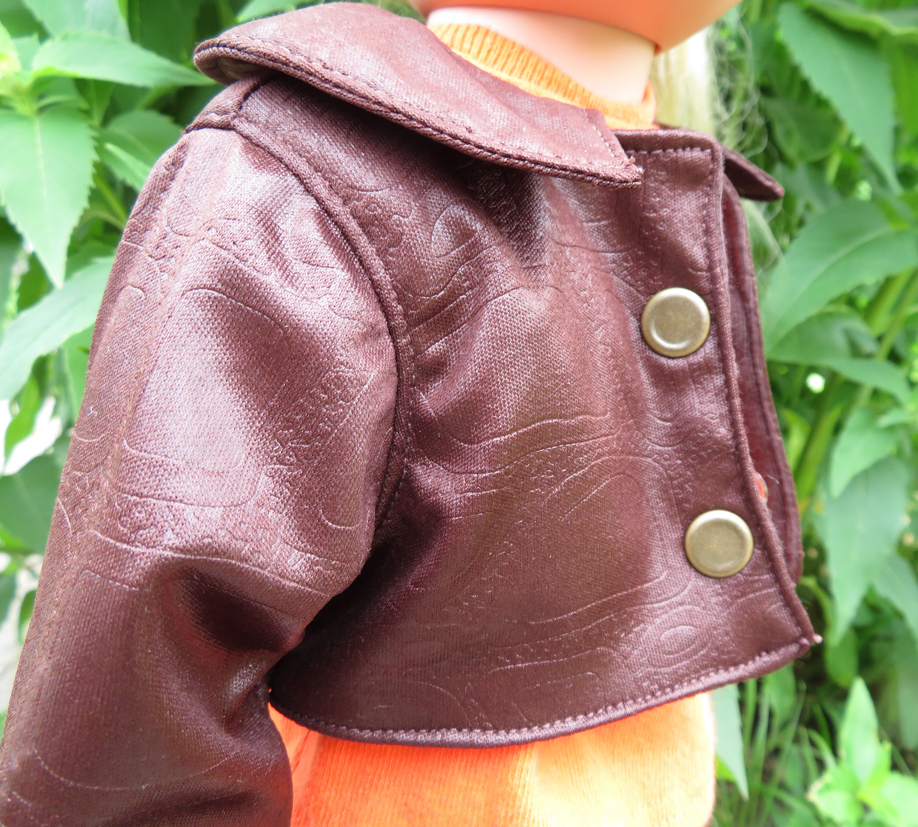 Leather Look Short Body Jacket for American Girl or Other 18