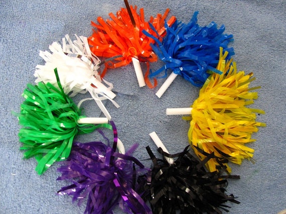 Cheerleading Pom-poms Made for American Girl Doll, Wellie Wisher or Other  14 to 18 Inch Dolls Also Dance Team or Just Cheering at the Game 
