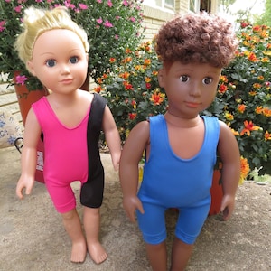 Spandex Wrestling Singlet for 18 inch Dolls: Customizable Team Logo