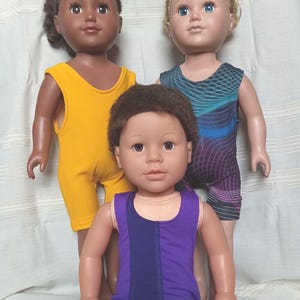 Spandex Wrestling Singlet for 18 inch Dolls: Customizable Team Logo