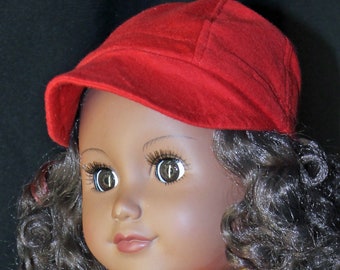 Baseball Caps for American Boy or Girl dolls and other 18 inch dolls. Hats feature elastic back for secure fit. Customize to team or sport.