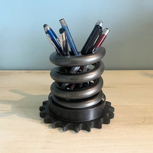 Industrial Gear / Spring Pen and Pencil Holder - Large