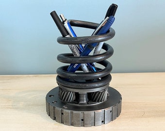 Industrial Gear / Spring Pen and Pencil Holder - XLarge