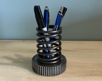 Industrial Gear / Spring Pen and Pencil Holder