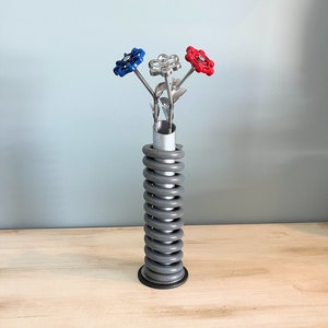 Industrial Steel Flowers and Vase (Tall)