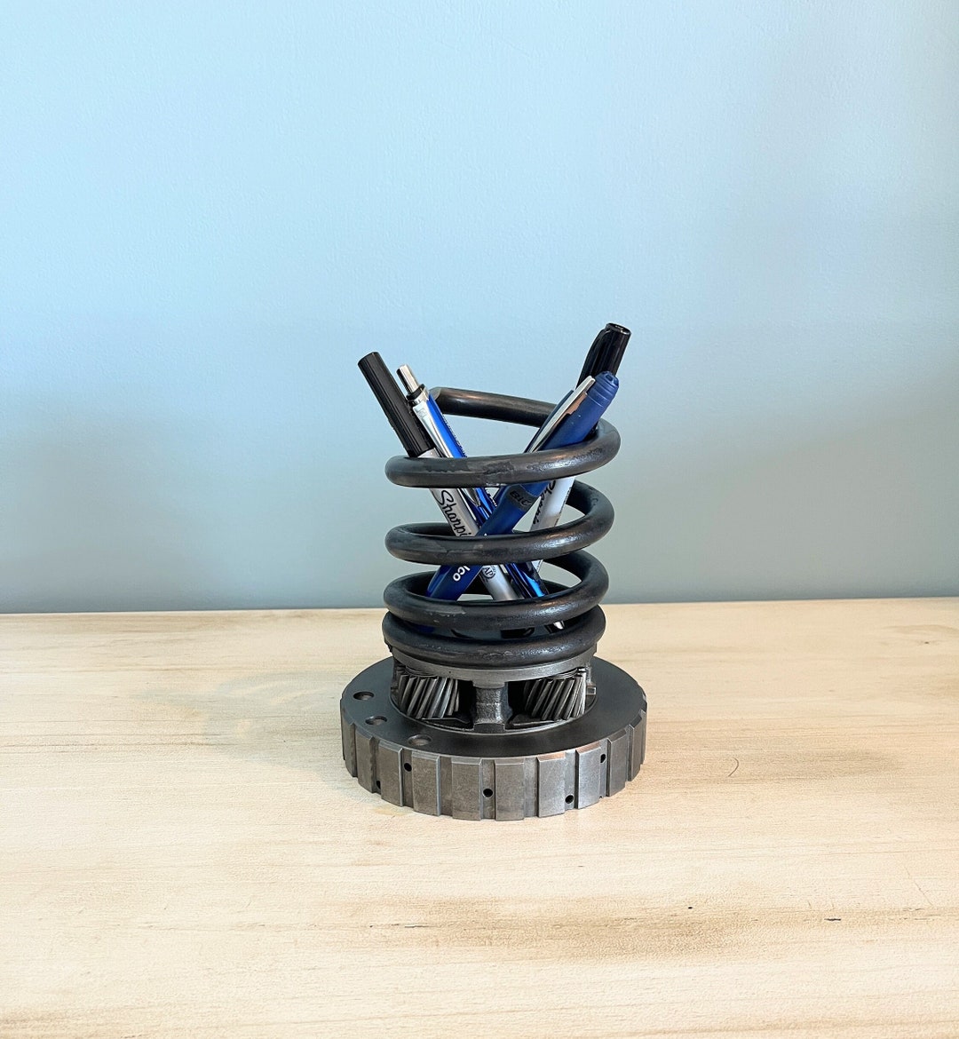 Industrial Gear / Spring Pen and Pencil Holder - Xlarge - Etsy