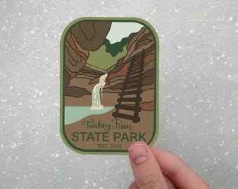 Turkey Run State Park Hiking Sticker | Waterproof Vinyl Decal for Water Bottle, Laptop