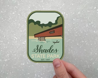 Shades State Park Hiking Sticker | Waterproof Vinyl Indiana Travel Decal