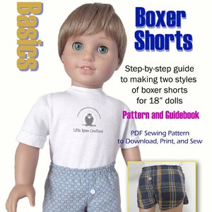 Boxer Shorts PDF Pattern for 18&quot; Dolls