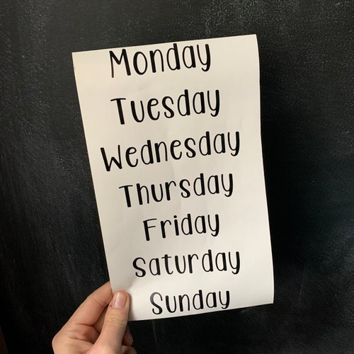 Days of the Week Classroom Decals Set Whiteboard Decal | Etsy