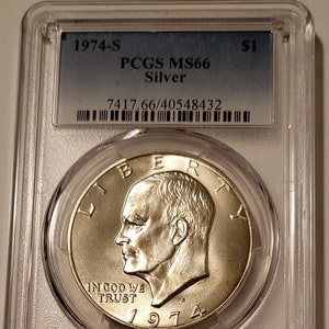 1974 S Ike Eisenhower 40% Silver Dollar Coin PCI MS69 - Etsy