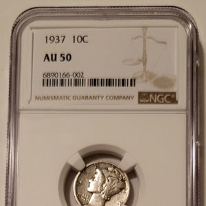 1937 Mercury Dime AU50 NGC