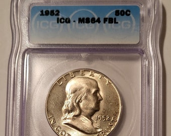 1952 Franklin Half Dollar MS64 FBL ICG
