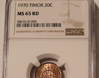 Timor 1970 20 Centavos MS65 NGC