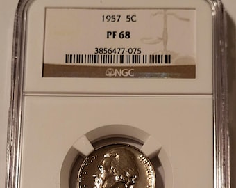 1957 Jefferson Nickel Proof PF68 NGC