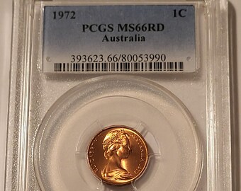 Australia Elizabeth II 1972 Cent Feather-Tailed Glider MS66 RED PCGS