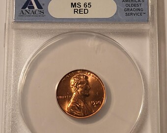 1970 S/S Lincoln Memorial Cent Large Date RPM-1 MS65 RED ANACS Top 100 Blue Label