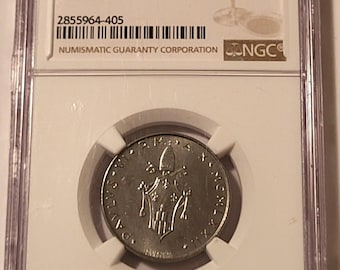 Vatican City Paul VI 1972 Year 10 50 Lire MS66 NGC