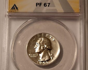 1955 Washington Quarter Proof PF67 ANACS