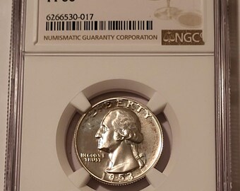 1953 Washington Quarter Proof PF66 NGC Toning
