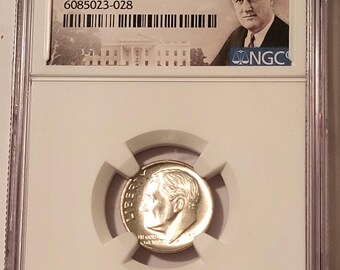 1959 D Roosevelt Dime MS66 FT NGC Portrait Label