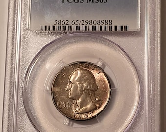 1957 Washington Quarter MS65 PCGS Toned
