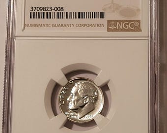 1955 Roosevelt Dime Proof PF66 NGC rv Toning