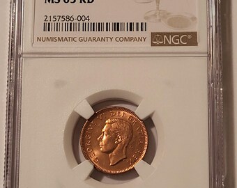Canada George VI 1950 Cent MS63 RED NGC