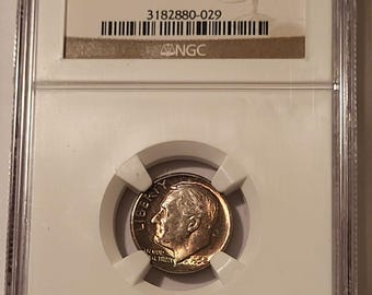 1958 Roosevelt Dime MS64 NGC Nice Toning