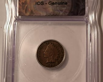 1907 Indian Head Cent Genuine ICG