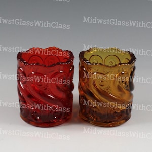 Vintage Fenton Handmade For LG Wright Amberina Or Gold Repeat "S" Toothpick Holder "Take Pick"