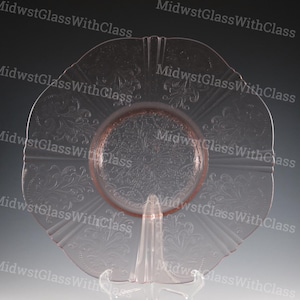 Vintage McBeth Evans Pink Depression Glass American Sweetheart Pattern 12” Plate