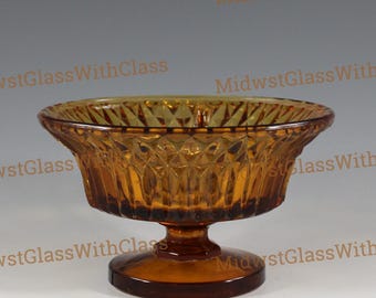 BOTTOM - Vintage Indiana Glass Diamond Point Pattern Fairy Lamp Golden Amber Color "BOTTOM ONLY"
