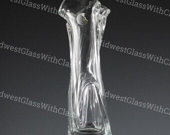 Vintage 1980s The European Collection Action Industries Inc. 24% Lead Crystal Crystal d Adriana Made In W. Germany Handmade Glass Vase
