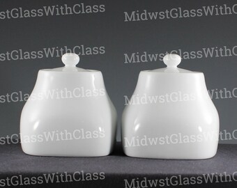 Vintage Pier 1 Imports White Condiment/Trinket Dishes With Lids