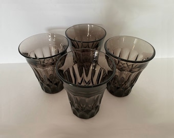 Vintage Noritake Handmade Smoke Perspective Pattern 11 Oz. Tumblers Set of 4